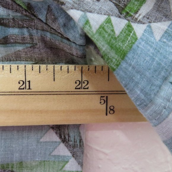 Brooklyn Cloth* Men's Short Sleeve Button Down Curved Hem BOHO Shirt~ Size Large - Picture 6 of 10